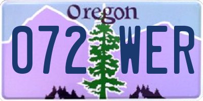 OR license plate 072WER