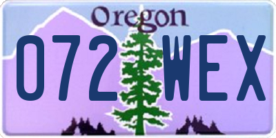 OR license plate 072WEX
