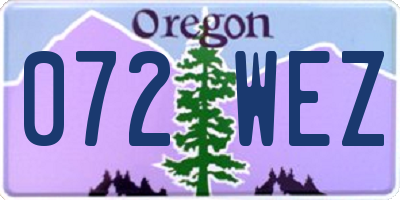 OR license plate 072WEZ