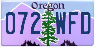 OR license plate 072WFD