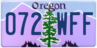 OR license plate 072WFF