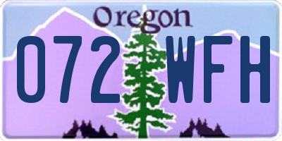 OR license plate 072WFH