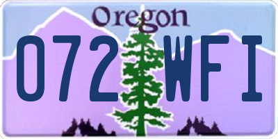 OR license plate 072WFI