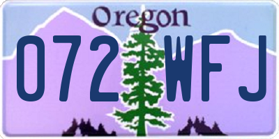 OR license plate 072WFJ