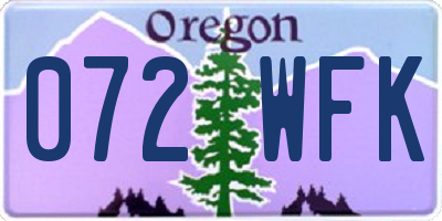 OR license plate 072WFK