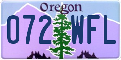 OR license plate 072WFL