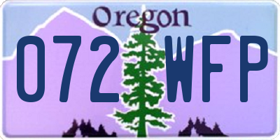 OR license plate 072WFP