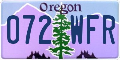 OR license plate 072WFR