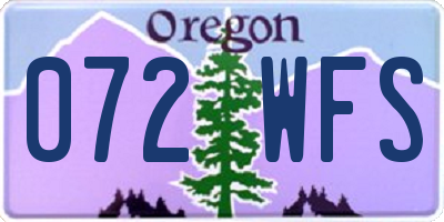 OR license plate 072WFS