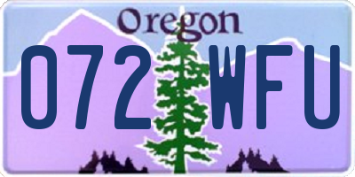 OR license plate 072WFU
