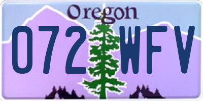 OR license plate 072WFV