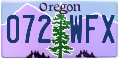 OR license plate 072WFX