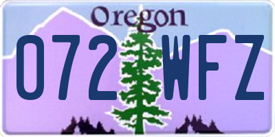 OR license plate 072WFZ