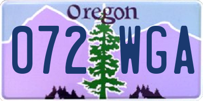 OR license plate 072WGA
