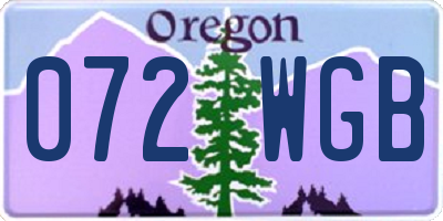 OR license plate 072WGB