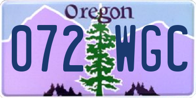 OR license plate 072WGC
