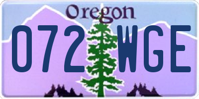 OR license plate 072WGE