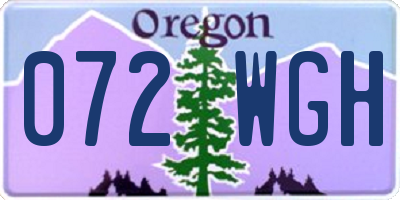 OR license plate 072WGH