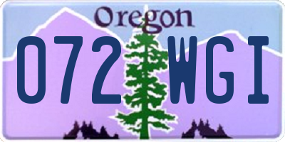 OR license plate 072WGI