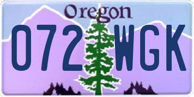 OR license plate 072WGK