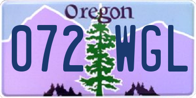 OR license plate 072WGL