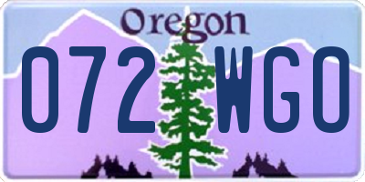OR license plate 072WGO