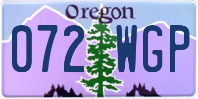 OR license plate 072WGP