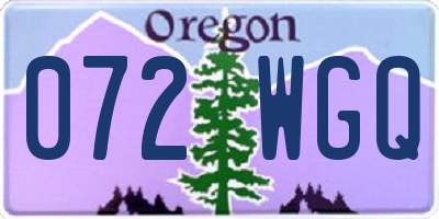OR license plate 072WGQ