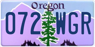 OR license plate 072WGR