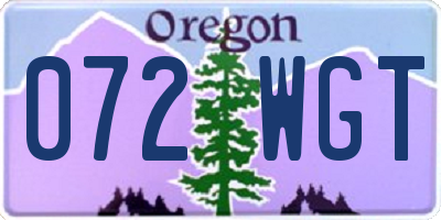 OR license plate 072WGT