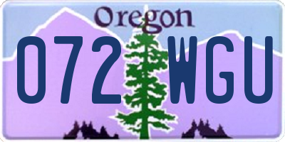 OR license plate 072WGU