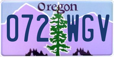 OR license plate 072WGV