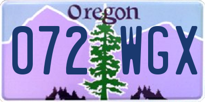 OR license plate 072WGX