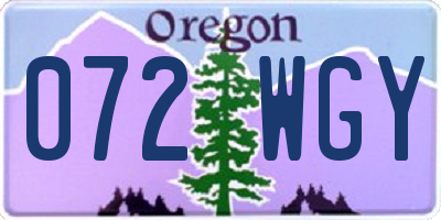 OR license plate 072WGY