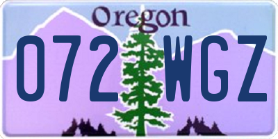 OR license plate 072WGZ