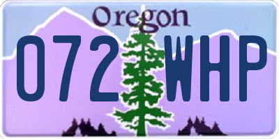 OR license plate 072WHP