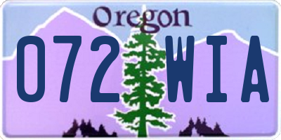 OR license plate 072WIA