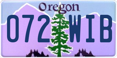 OR license plate 072WIB