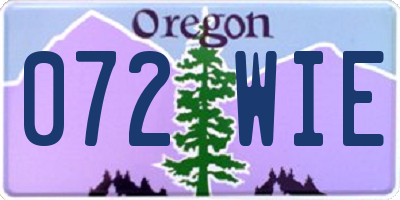 OR license plate 072WIE