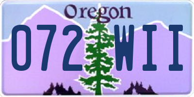 OR license plate 072WII