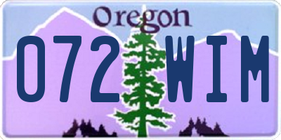 OR license plate 072WIM