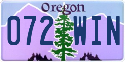 OR license plate 072WIN