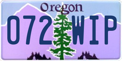 OR license plate 072WIP