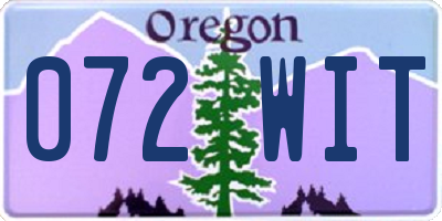 OR license plate 072WIT