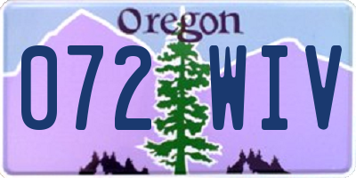 OR license plate 072WIV