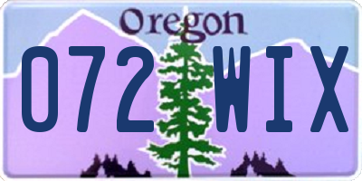 OR license plate 072WIX
