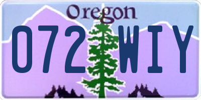 OR license plate 072WIY
