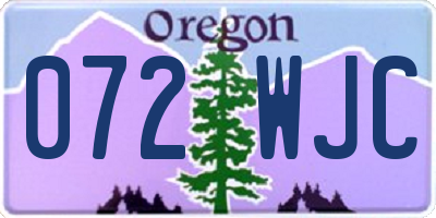 OR license plate 072WJC