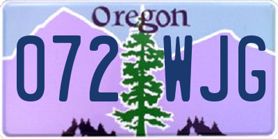 OR license plate 072WJG