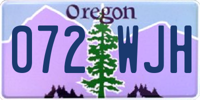 OR license plate 072WJH